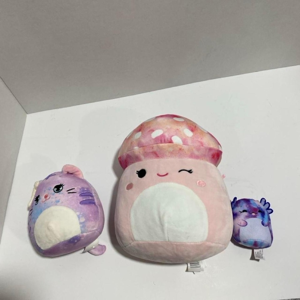 Squishmallow 3 pack bundle Halley, Molly the Mushroom, Corina the cat. SKU-A896